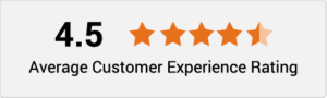 Average customer experience rating. 4.4 out of 5 stars.