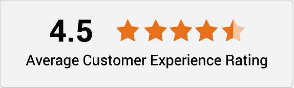 Average customer experience is 4.5 out of 5 stars.